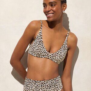 J. Crew Animal Print Bikini in Black and Tan